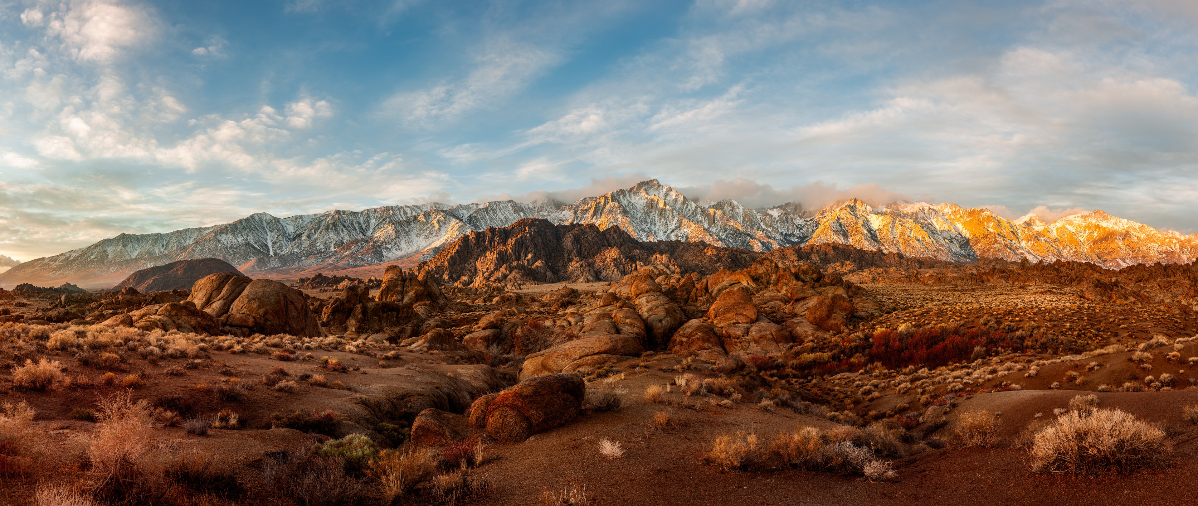 First Light Above Alabama Hills, Alabama Hills